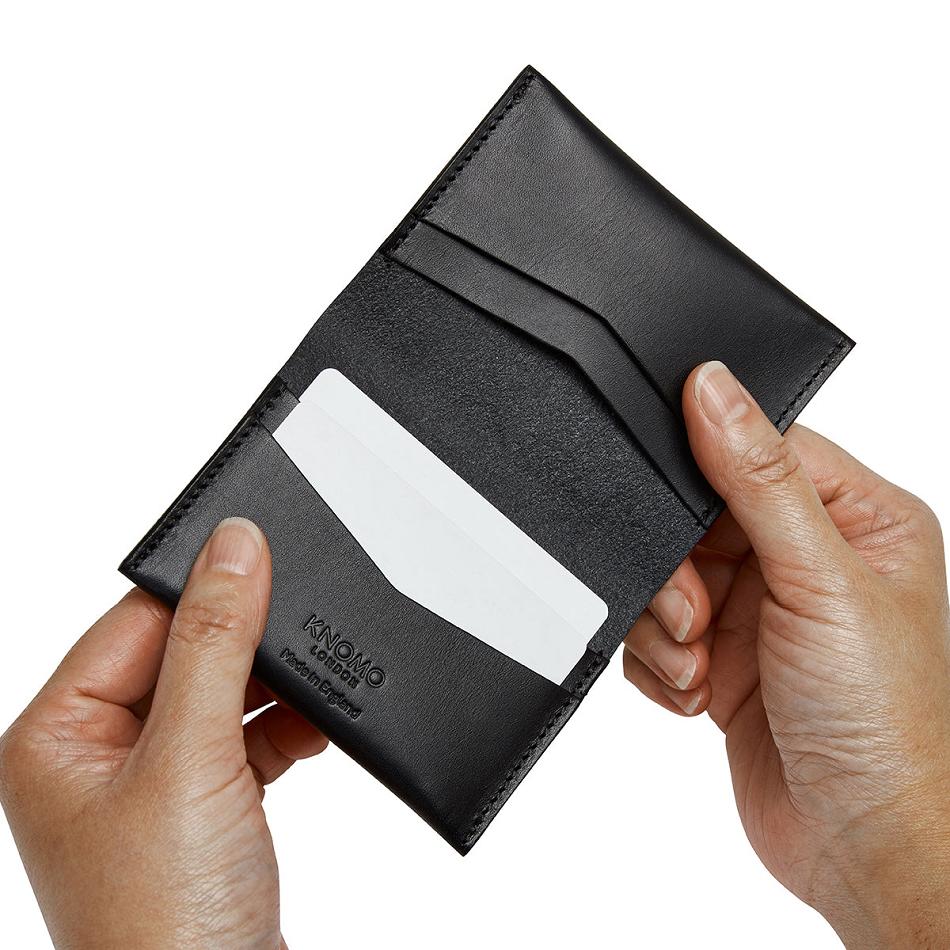 Knomo Folded Card Holder 出口 黒 | EJPVG72112