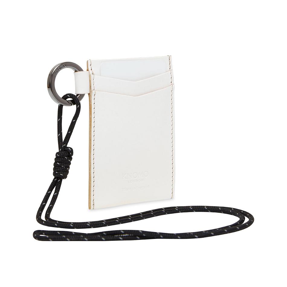 Knomo Id Card Holder With Lanyard 出口 白 | SJPVO87052