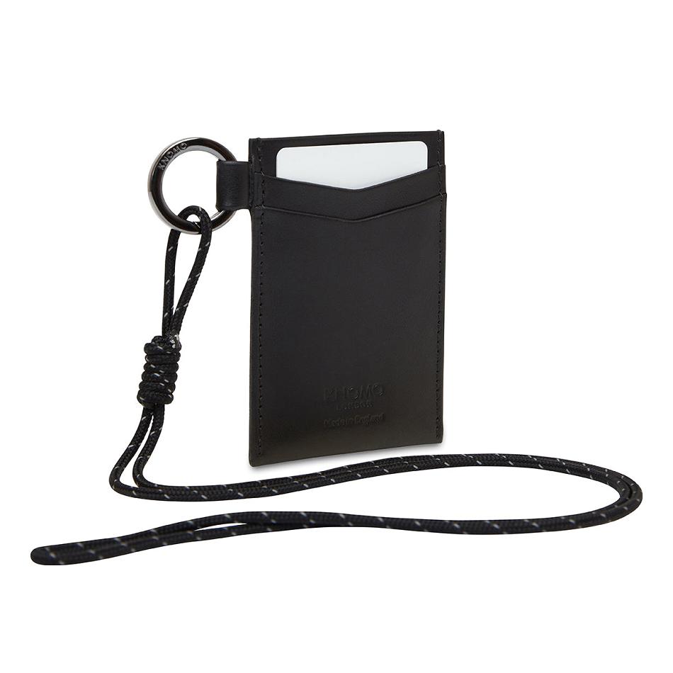 Knomo Id Card Holder With Lanyard 出口 黒 | JPICD37498