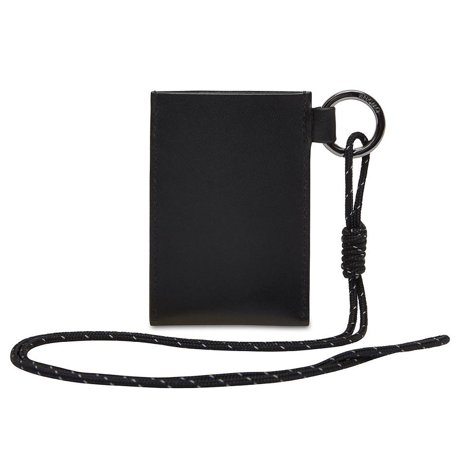 Knomo Id Card Holder With Lanyard 出口 黒 | JPICD37498