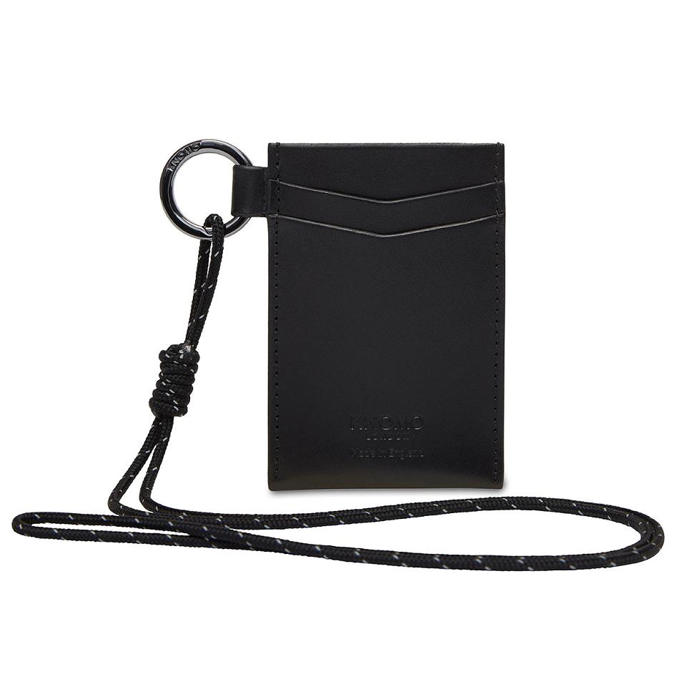 Knomo Id Card Holder With Lanyard 出口 黒 | JPICD37498